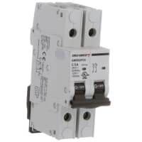 Carlo Gavazzi, Inc. Circuit Breaker Miniature, C Curve, DIN Rail, UL489, 2P, 5A, GMB63 Series