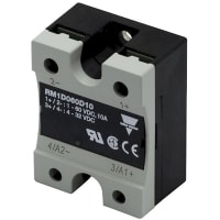 Carlo Gavazzi, Inc. Solid-State Relay, DC output, SPST, NO, 10ADC, 1-60VDC, 4-32VDC inpt., Panel, RM Series