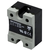 Carlo Gavazzi, Inc. Solid-State Relay, DC output, SPST, NO, 20ADC, 1-60VDC, 4-32VDC inpt., Panel, RM Series