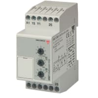 Carlo Gavazzi, Inc. Timer, Multifunction, DPDT, 12-240VAC/VDC Supply, 5A, Knob Select, DIN-Rail