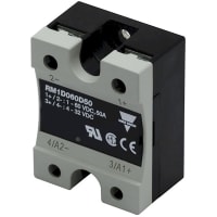 Carlo Gavazzi, Inc. Solid-State Relay, DC output, SPST, NO, 50ADC, 1-60VDC, 4-32VDC inpt., Panel, RM Series