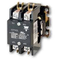 Carlo Gavazzi, Inc. Contactor, Industrial Control, 2 Pole, DPC, Lug Term, 40A, 24VAC, GDP Series