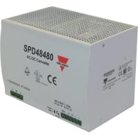 Carlo Gavazzi, Inc. Power Supply, AC-DC, 48V, 10A, 93-264V In, Enclosed, DIN Rail Mount, 480W, SPD Series