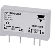 Carlo Gavazzi, Inc. Solid State Relay, 4.25-32 VDC, SPST, 8A/60VDC, DC Switching, RP1D Series