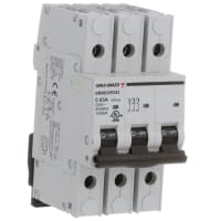 Carlo Gavazzi, Inc. Circuit Breaker Miniature, C Curve, DIN Rail, UL489, 3P, 63A, GMB63 Series