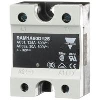 Carlo Gavazzi, Inc. Solid State Relay, 32 VDC, SPST-NO, 100A/660VAC, Zero Switching, RA Series