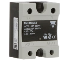 Carlo Gavazzi, Inc. Solid State Relay, 5-24 VDC, SPST, 50A/600VAC, Zero Switching, RM1A Series