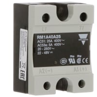 Carlo Gavazzi, Inc. Solid State Relay, 20-280 VAC, SPST, 50A/400VAC, Zero Switching, RM1A Series