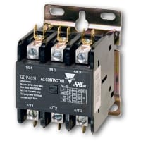 Carlo Gavazzi, Inc. Contactor, Industrial Control, 3 Pole, DPC, Lug Term, 40A, 24VAC, GDP Series