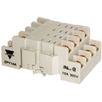 Carlo Gavazzi, Inc. Relay Socket, Voltage 400 VAC, For Use With RPY Relays, ZPD14A Series