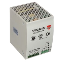 Carlo Gavazzi, Inc. Power Supply, AC-DC, 24V, 10A, 340-575V In, Enclosed, DIN Rail, PFC, 240W, SPD Series