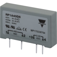 Carlo Gavazzi, Inc. Solid-State Relay, Zero Switch, SPST, NO, 3A, 12-265VAC, 3-32VDC, PCB, RP1 Series