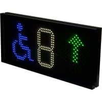 Carlo Gavazzi, Inc. Carpark Display, 1 White Digit, Blue Wheelchair Symbol, Right Green Arrow/Red Cross