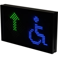 Carlo Gavazzi, Inc. Carpark Display, Blue Wheelchair Symbol, Left Green Arrow Or Red Cross