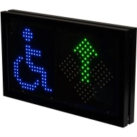 Carlo Gavazzi, Inc. Carpark Display, Blue Wheelchair Symbol, Right Green Arrow Or Red Cross