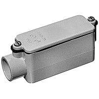 Carlon by ABB Type E Conduit Body, 1/2", 4-5/16"L x 3-15/32"W, PVC, Gray