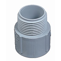 Carlon by ABB Male Terminal Adapter, 3/4", 1.470"L, 1.290"OD, PVC, Gray