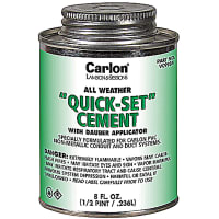 Carlon by ABB Pint size all weather quickset clear cement with dauber applicator.