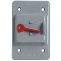 Carlon by ABB Vertical Mount Toggle Switch Box Cover, 4.75"L x 3"W, Polycarbonate, Gray