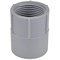 Carlon by ABB Female Adapter, 6", 3-3/8"L, 7-1/4"OD, PVC, Gray