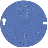 Carlon by ABB Round Blank Cover, Diameter 4 Inches, Color Blue, Material Non-Metallic