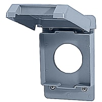 Carlon by ABB Vertical Mount Weatherproof Receptacle Box Cover, 4.75"L x 3.0"W, Poly, Gray