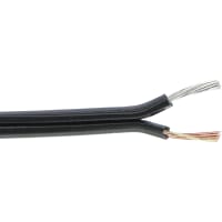 Carol Brand / General Cable Multiconductor Cable, 2C, 24AWG, 7x33, BC/TC, PVC ins, Black Zipcord, UL