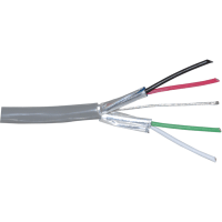 Carol Brand / General Cable Multiconductor Cable, 2Pr, 22AWG, 7x30, TC, PP ins, Foil, Gray PVC jkt, UL, CSA