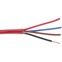 Carol Brand / General Cable Multiconductor Cable, 4C, 18AWG, Solid, BC, PVC ins, Red PVC jkt, FPLR