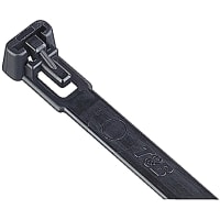 Catamount by ABB Cable Tie, Releasable UV Resistant, Black Nylon 6.6, 5.24"L, 50lbs