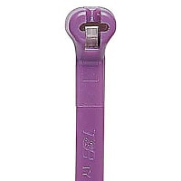 Catamount by ABB Miniature Striped Cable Tie, Purple, Nylon 6.6, 3.94"L, Tensile Strength 18lbs