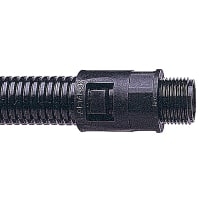 Adaptaflex by ABB Straight Conduit Fitting, Male Thread, 13mm, M16, Nylon Plus Aluminum, Black