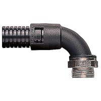 Adaptaflex by ABB Conduit Fitting, 90Deg, Swivel Male Thread, 16mm, PG11, Poly(Nylon) 66, Black