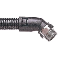 Adaptaflex by ABB Conduit Fitting, 45Deg, Swivel Male Thread, 16mm, PG11, Poly(Nylon) 66, Black