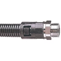 Adaptaflex by ABB Straight Conduit Fitting, Swivel Male, 21mm, M20, Nylon, Nickel Plated Brass