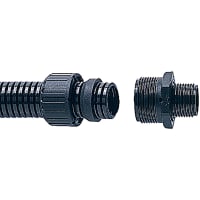 Adaptaflex by ABB Adaptaseal Straight Conduit Fitting, Male, Coarse, 28mm, PG21, Nylon, Black