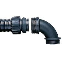 Adaptaflex by ABB Adaptaseal 90Deg Conduit Fitting, Male, Coarse Profile, 34mm, M32, Nylon, Black