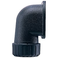 Adaptaflex by ABB Adaptaseal 90Deg Conduit Fitting, Panel Mount Swivel Flange, 42mm, Nylon, Black