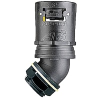 Adaptaflex by ABB Adaptalok ATS, 45Deg Conduit Fitting, Male Thread, 13mm, M16, Nylon/TPE, Black