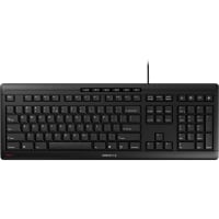 Cherry Americas Keyboard, Corded, STREAM, Ultra Quiet, 10 Hot Keys, 4 LED Status Displays, USB, Black