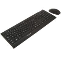 Cherry Americas Keyboard, Wireless + 3 Button Mouse, 128-Bit AES Encrypted, 104+4 Key, USB, Black