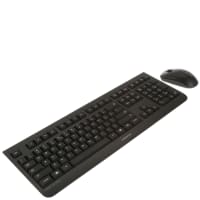 Cherry Americas Keyboard, Wireless + 3 Button Mouse, 104+4 Key, Whisper Quiet, USB, Black