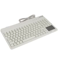 Cherry Americas Keyboard, Compact, QWERTY 106 Key, W/Touchpad, USB, IP54, Yellow Status LED, Gray