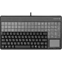 Cherry Americas Keyboard, W/Touchpad, SPOS, 123 Key, USB, Programmable, IP54, Yellow Status LED, Black