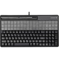 Cherry Americas Keyboard, W/Card Reader, SPOS, 135 Key, USB, Programmable, IP54, Yellow Status LED, Blk