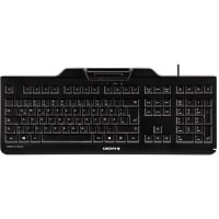 Cherry Americas Keyboard, PC/SC Smart Card Reader, 104+4 Key, TAA Complaint, FIPS201 Cert, USB, Black