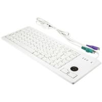 Cherry Americas Keyboard, Compact, 84 Key, Trackball and 2 Keys, PS/2, UK, MX Gold Keyswitch, Gray