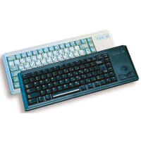 Cherry Americas Keyboard, Compact, 84 Key, Trackball and 2 Keys, PS/2, Germany, MX Gold Keyswitch, Blk