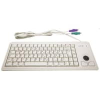 Cherry Americas Keyboard, Compact, 84 Key, Trackball and 2 Keys, PS/2, Germany, MX Gold Keyswitch, Gray