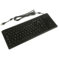 Cherry Americas Keyboard, Compact, 84 Key W/Trackball and 2 Keys, USB, France, MX Gold Keyswitch, Blk